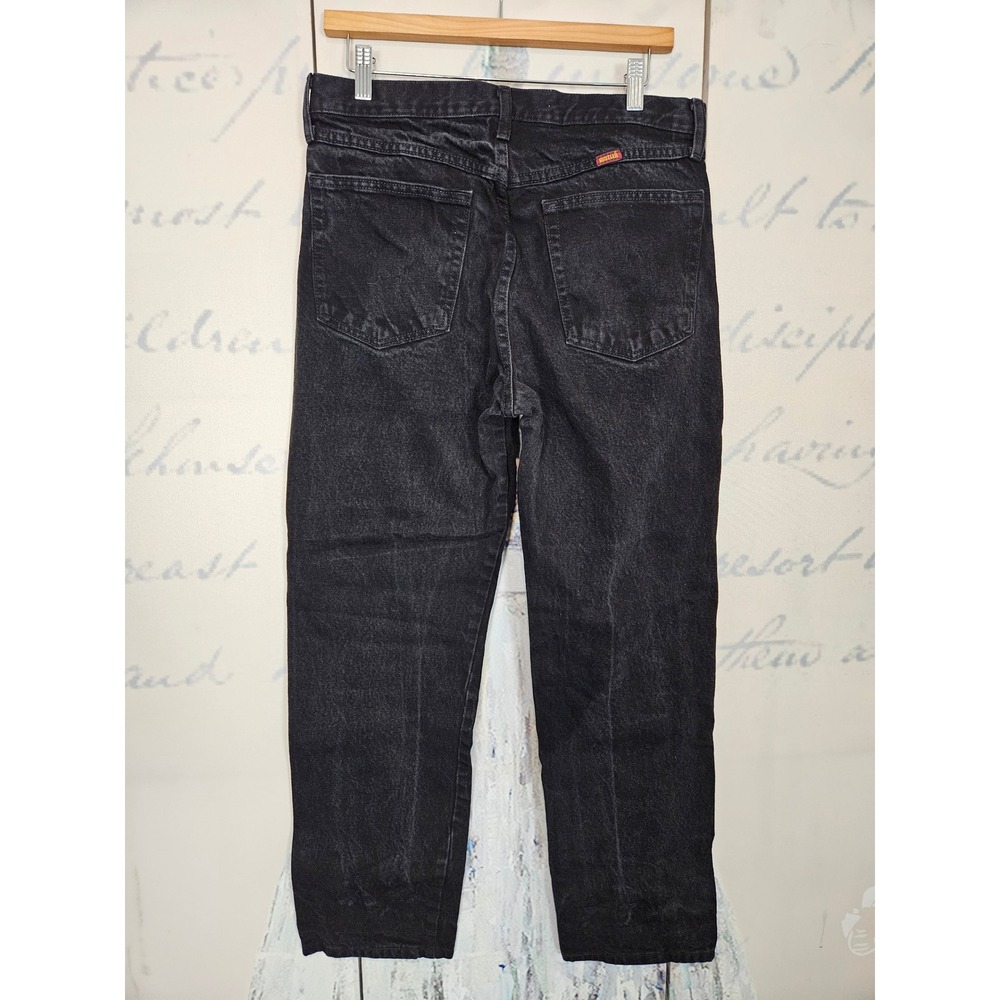 Rustler Mens Regular Fit Straight Leg Jeans Black Denim 33x30